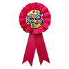  Happy Birthday celebration badge with decorative ribbon tails for party wear from Funzoop The Party Shop