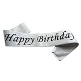 Happy Birthday glitter sash with sparkling lettering for birthday celebrations from Funzoop The Party Shop