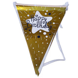 Glossy Happy Birthday party wall banner hanging decoration with vibrant celebration design for birthday backdrop from Funzoop The Party Shop