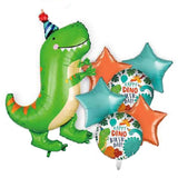 Kids dino birthday party balloon set with glossy metallic finish balloons from Funzoop The Party Shop