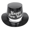 Assorted metallic-finish plastic party hat with Happy New Year styling, presented as a single headwear accessory for a countdown celebration.