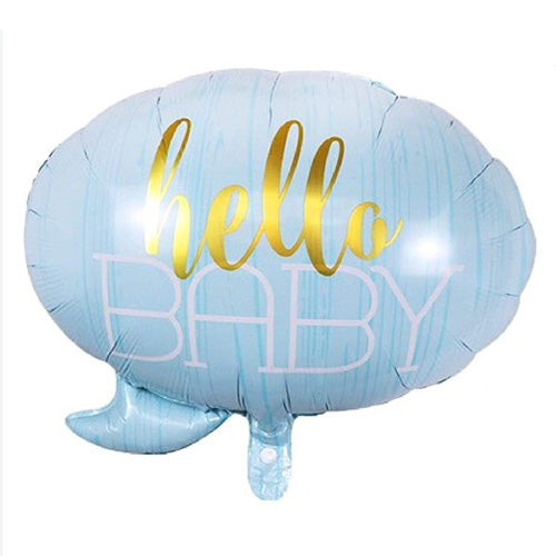 Blue hello baby shaped foil balloon with stylish baby shower design from Funzoop The Party Shop
Hello baby blue foil balloon for newborn baby boy celebration from Funzoop The Party Shop
