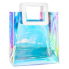 Holographic gift hamper bag with reflective rainbow finish for premium gift packaging from Funzoop The Party Shop