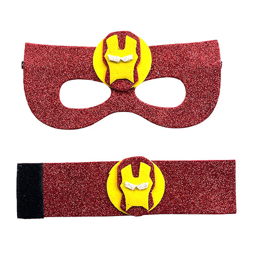 Iron Man superhero eye mask and wristbands set for kids by Funzoop
