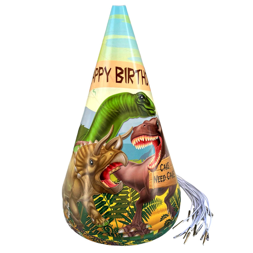 Jungle theme party caps pack of 10 with colorful safari animal artwork from Funzoop The Party Shop