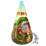 Jungle theme party caps pack of 10 with colorful safari animal artwork from Funzoop The Party Shop