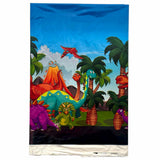 Jungle theme plastic table cover with tropical leaves and safari party design from Funzoop The Party Shop