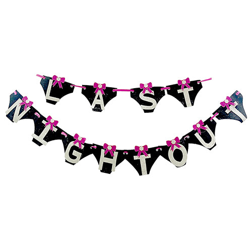Last Night Out wall banner for bachelorette party celebration from Funzoop The Party Shop