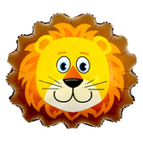 Lion face printed foil balloon with cute jungle animal design from Funzoop The Party Shop