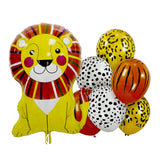Lion theme 7 pcs foil and latex balloons set for jungle birthday party decoration from Funzoop The Party Shop