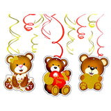 Colorful Little Bear hanging swirl ceiling decorations for birthday celebration from Funzoop The Party Shop