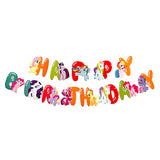 Multicolor Little Pony theme birthday wall banner hanging decoration for girls birthday party backdrop from Funzoop The Party Shop