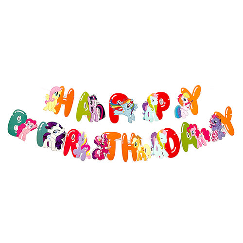 Multicolor Little Pony theme birthday wall banner hanging decoration for girls birthday party backdrop from Funzoop The Party Shop