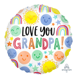 Love you grandpa faces foil balloon with cheerful smiley face design from Funzoop The Party Shop
Grandpa themed smiley face foil balloon party decoration from Funzoop The Party Shop
Round love you grandpa foil balloon with happy faces print from Funzoop The Party Shop
