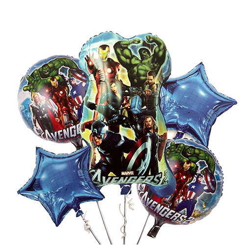 Avengers birthday party balloon decoration set with colorful glossy foil balloons from Funzoop The Party Shop