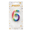 Mermaid Scale Wax Number Cake Candle, Rainbow, digit 6