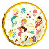Mermaid birthday party disposable plates with ocean inspired artwork from Funzoop The Party Shop
