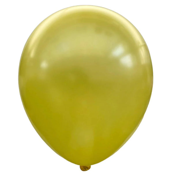 Metallic Pearl/Crystal Yellow Latex Balloons, 12 Inch