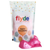 Metallic Pearl Light Pink latex balloons product packaging, showing the colour range supplied for twelve-inch party balloons used in supported displays or celebration decorations.