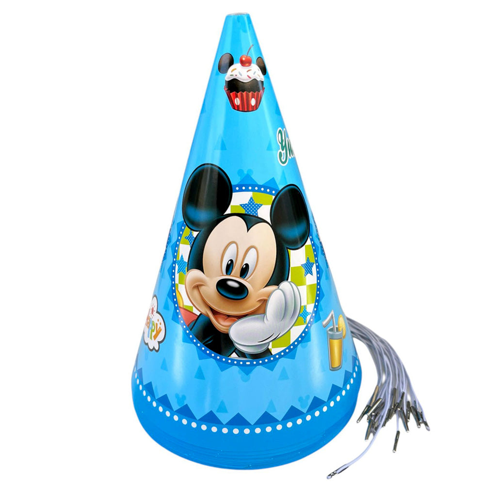 Mickey Mouse theme party caps pack of 10 with colorful character artwork from Funzoop The Party Shop