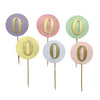 Birthday number paper cake topper set