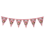 Minnie Mouse theme happy birthday wall banner decoration with pink red black birthday graphics and cartoon mouse character design from Funzoop The Party Shop