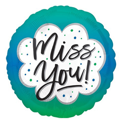 Miss You Foil Balloon, Ombre, 18 Inch shown as a product reference for thank-you gifts and appreciation occasions, with its themed design visible.