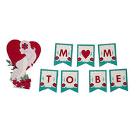 Mom To Be wall banner decoration with baby shower themed party design from Funzoop The Party Shop