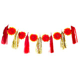 Tassel garland and paper fans hanging decoration combo for event styling from Funzoop The Party Shop