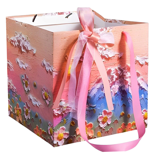 Oil painting thick 3D paper gift bag with premium artistic printed design from Funzoop The Party Shop