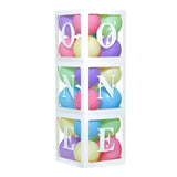 White and transparent balloon display boxes spelling ONE for milestone celebration decoration from Funzoop The Party Shop