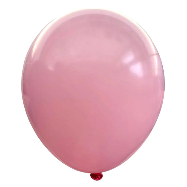 Product view of pastel light pink latex balloons, showing the listed colour and finish for twelve-inch party backdrop groups and celebration decorations.