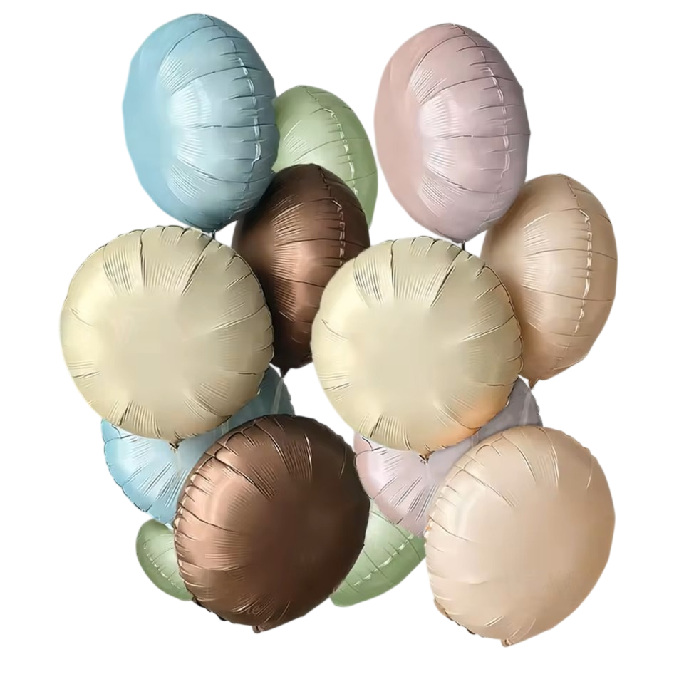 Assorted pastel round foil balloons