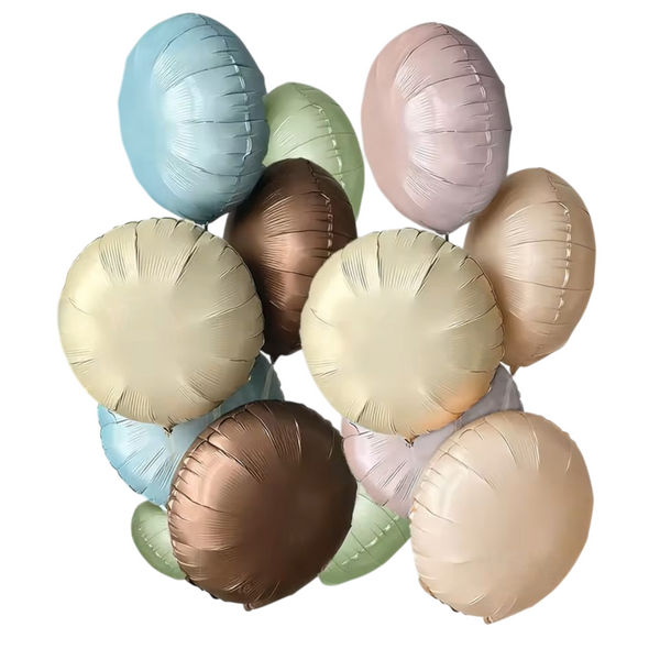 Assorted pastel round foil balloons