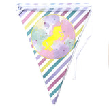 Pastel unicorn glossy wall banner decoration for kids birthday celebration from Funzoop The Party Shop