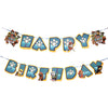 Paw Patrol happy birthday wall banner decoration with colorful rescue pup character graphics and birthday lettering from Funzoop The Party Shop