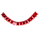 Peppa theme glitter foam Happy Birthday wall banner decoration with colorful cartoon-inspired graphics and glitter birthday lettering from Funzoop The Party Shop