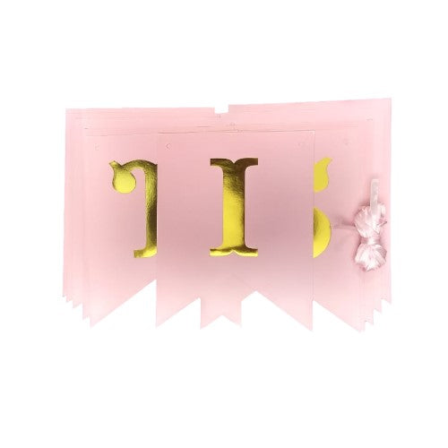 It's a Girl Pink Paper Banner for Baby Arrival
