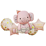 Cute elephant 5 in 1 pink foil balloon decoration set for kids party from Funzoop The Party Shop
Pink elephant themed foil balloon arrangement for birthday and baby shower decoration from Funzoop The Party Shop