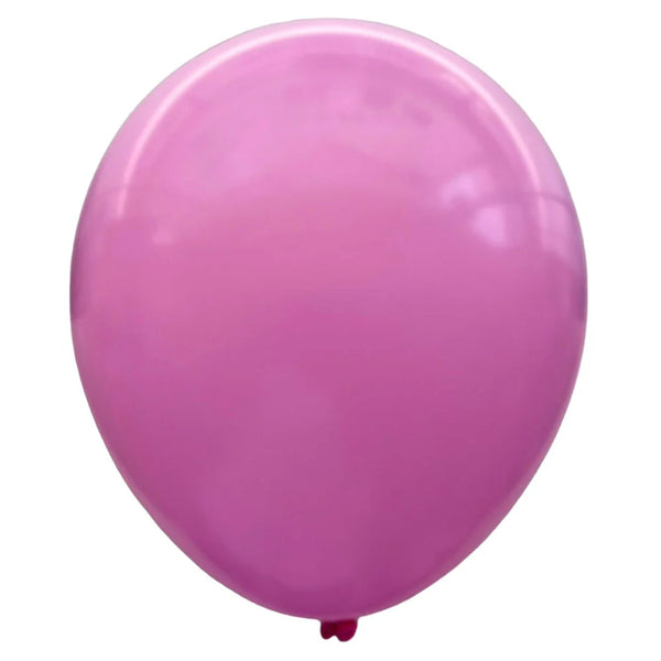 Product view of standard pink latex balloons, showing the listed colour and finish for twelve-inch party backdrop groups and celebration decorations.