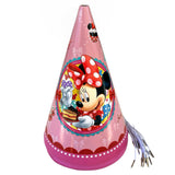 Pink Minnie theme cone party caps for birthday party guests from Funzoop The Party Shop
