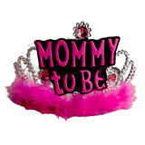 Mom To Be princess crown accessory with pink fur trim for celebration photos from Funzoop The Party Shop