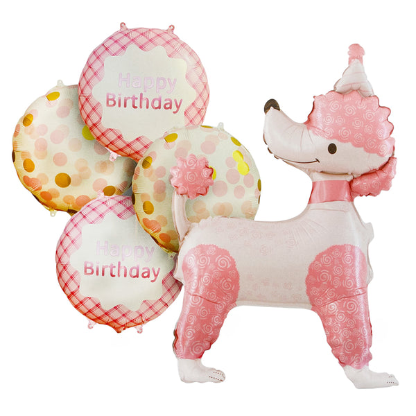 Cute dog 5 in 1 pink foil balloon decoration set for kids party from Funzoop The Party Shop
Pink puppy themed foil balloon arrangement for birthday decoration from Funzoop The Party Shop
Cute dog birthday foil balloon bouquet decoration from Funzoop The Party Shop
Puppy themed pink foil balloon set for kids celebration from Funzoop The Party Shop

