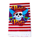 Pirate party theme plastic table cover with colorful adventure inspired party graphics from Funzoop The Party Shop