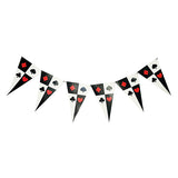 Poker casino theme party pennant wall banner decoration with playing card graphics and casino-inspired party design from Funzoop The Party Shop