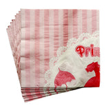 Princess theme pink paper napkins with royal princess party design from Funzoop The Party Shop