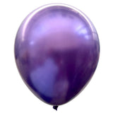Closeup of purple chrome metallic latex balloons for party decoration from Funzoop The Party Shop
