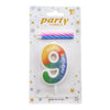 Rainbow Gradient Number Cake Candle, digit 9