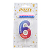 Rainbow Gradient Number Cake Candle, digit 6