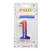 Rainbow Gradient Number Cake Candle, digit 1